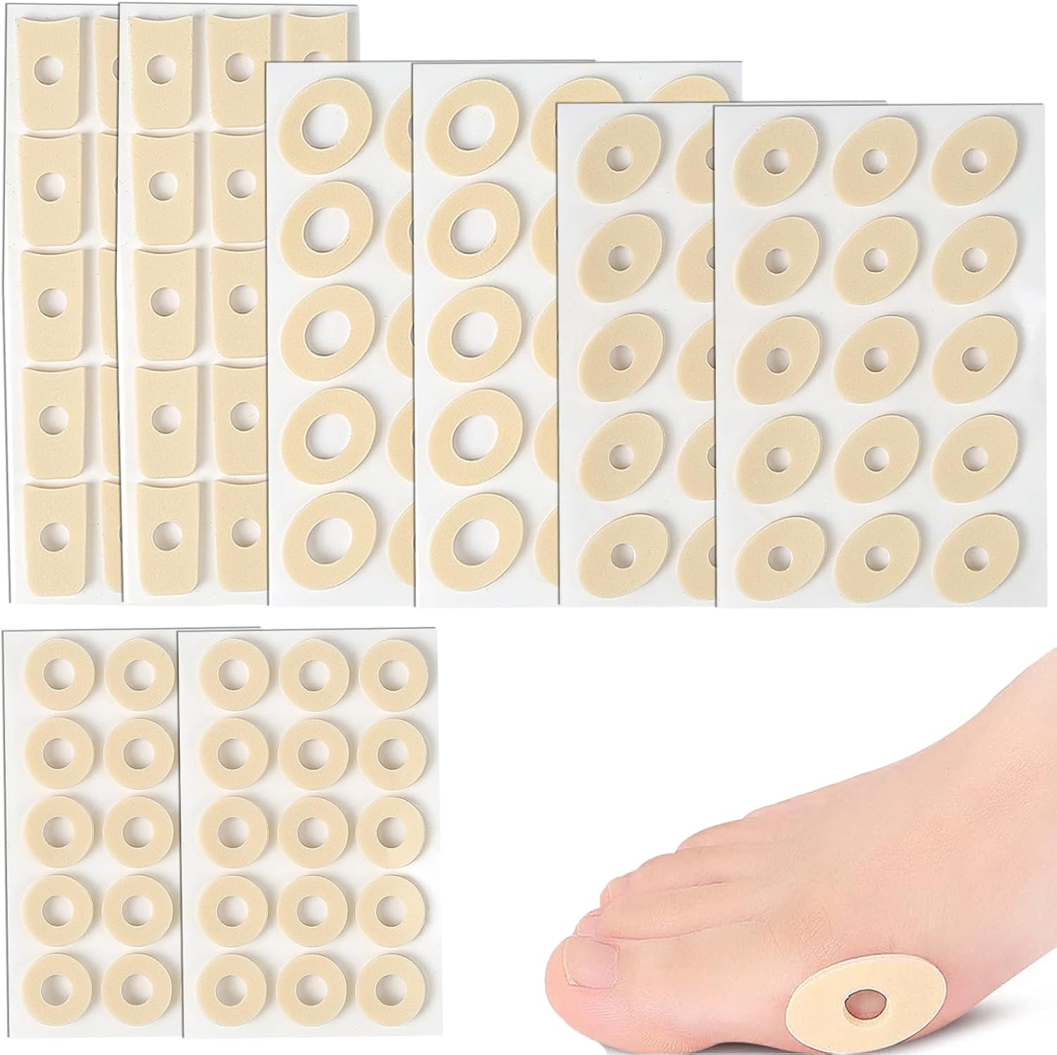 120 Pcs Corn Plasters, Soft Corn Plasters for Toes Flesh Colored Corn Pads Suitable Home Sports Centers Travel Kits Wellness Centers Pedicure Salons Personal Sports Facilities