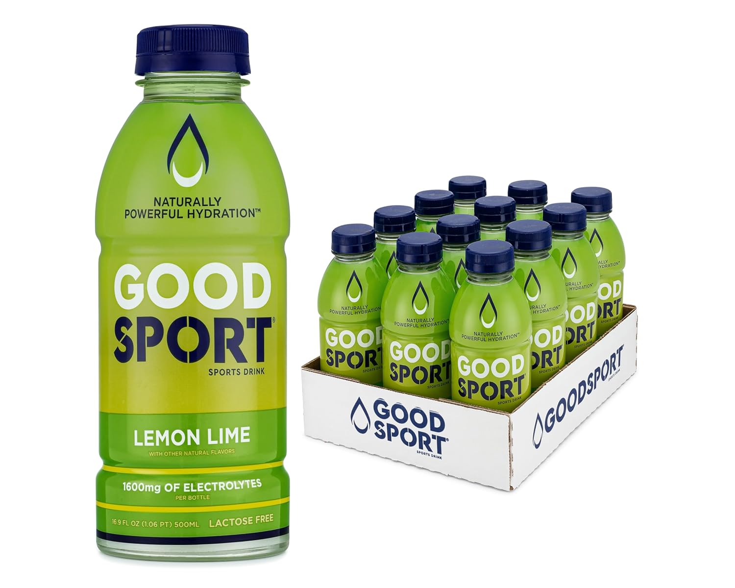GoodSport® Electrolyte Sports Drink, Rapid & Long-lasting Hydration, 16.9. oz (12 Count) – Lemon Lime