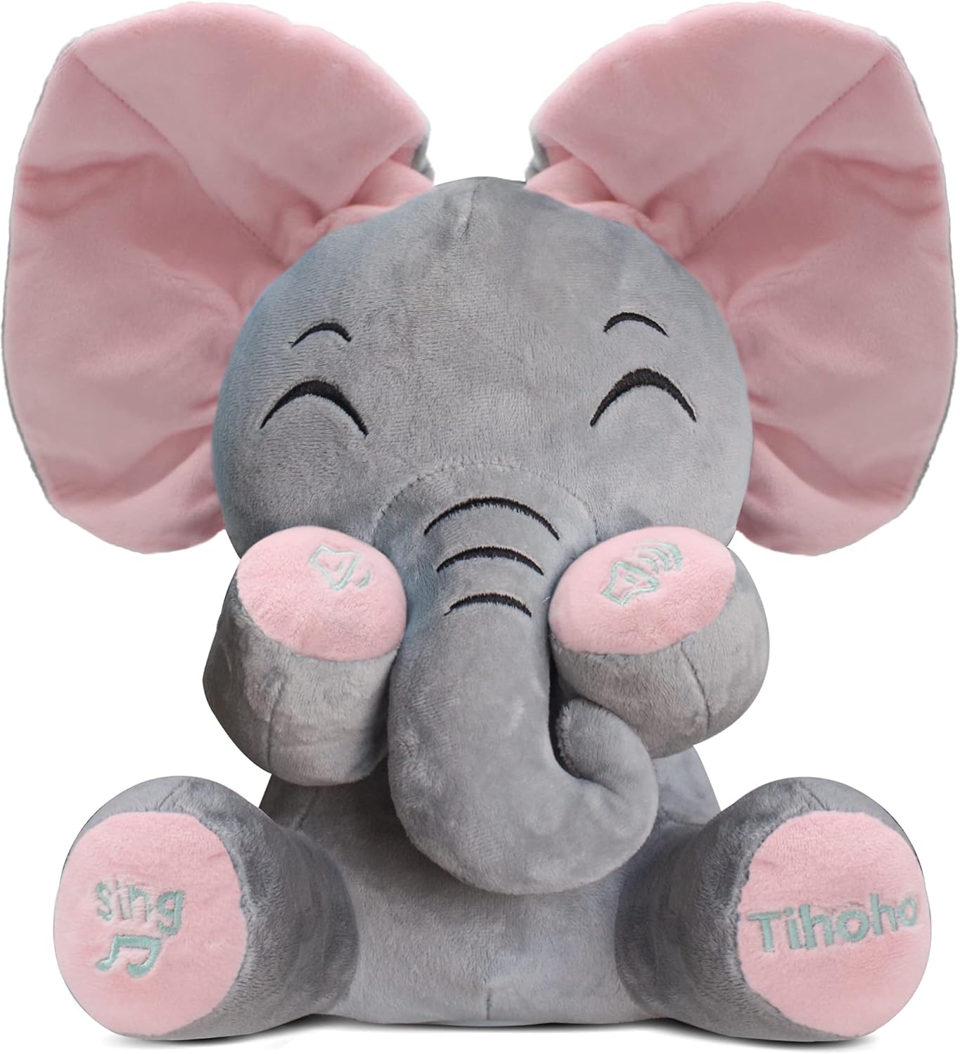 Tihoho Peek A Boo Elephant Talking Singing Plush Elephant Toy Baby Animated Elephant Plush Cute Toys Gift Stuffed Doll for Baby Toddlers Kids Boys Girls Gift Adjust Sound (Pink)