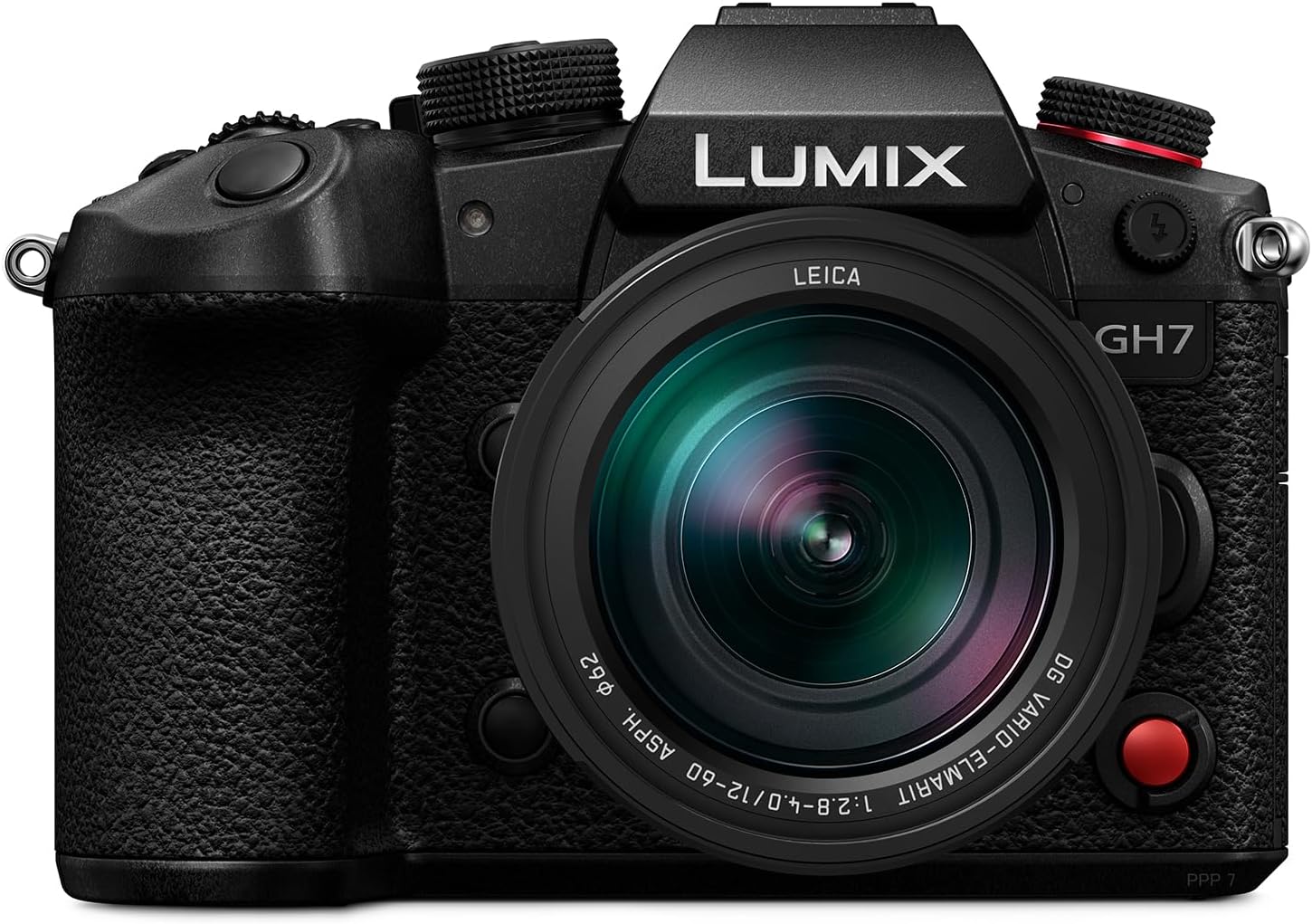 Panasonic Lumix DC-GH7LE Micro Four Thirds Mirrorless Camera with Leica DG Vario-Elmarit H-ES12060 Lens, 25.2MP, C4K/4K 4:2:2 60/50p Video, Phase Hybrid AF, Active IS, OLED Viewfinder, Black