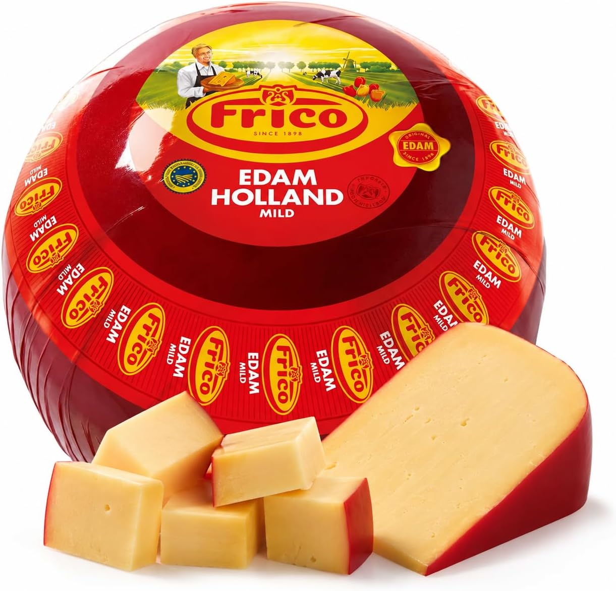 Edam Cheese Large Ball 1.8kg± Mild Dutch Cheese, From Holland. From GREAT BRITISH TRADING