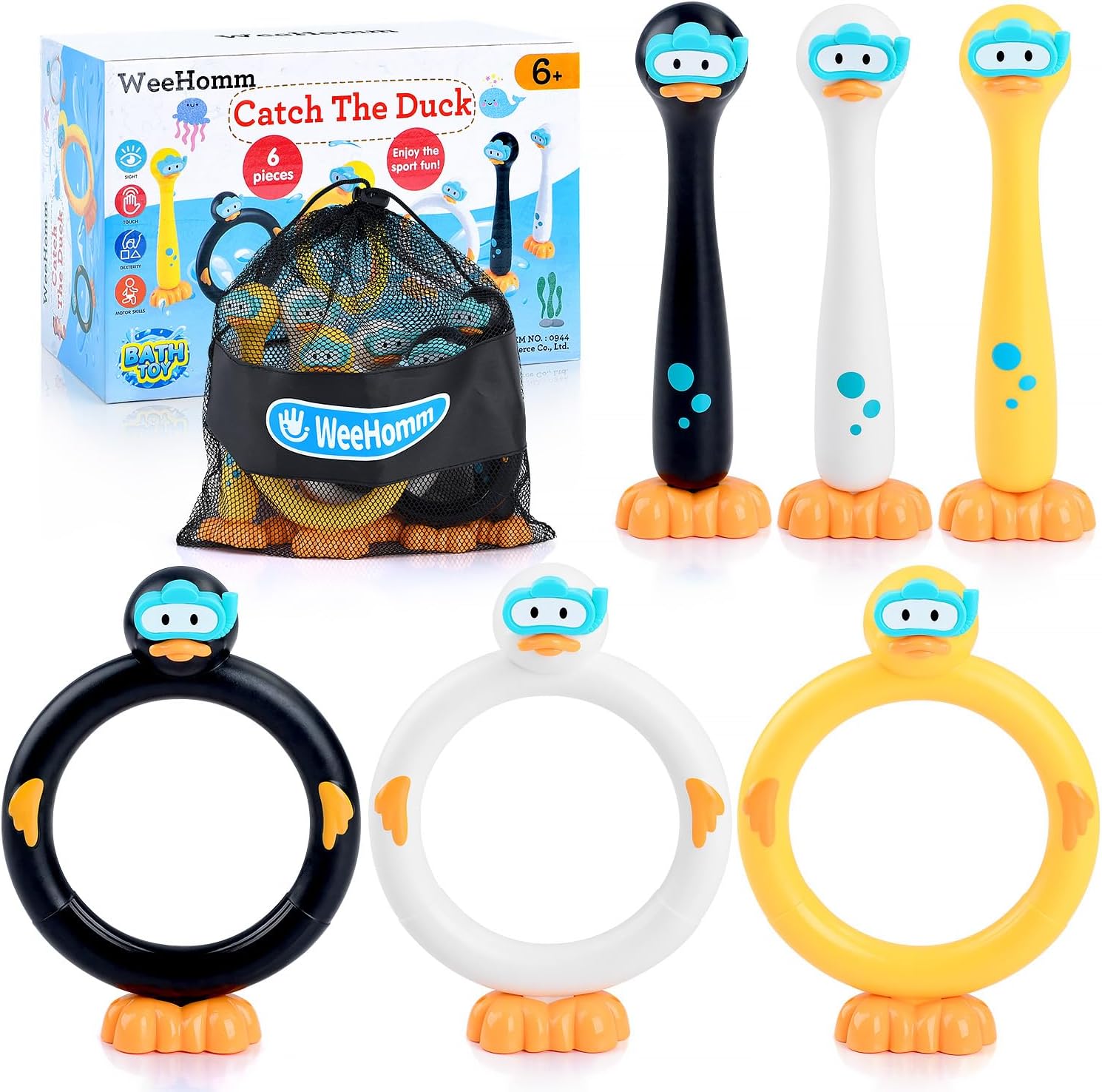 Pool Diving Toys for Kids, 6 PCS Swimming Pool Diving Rings, Summer Sticks Toys for Kids Ages 4-8 8-12, Fun Underwater Grow Training for Boys Girls