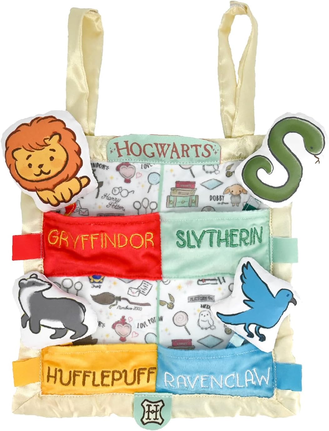 KIDS PREFERRED Harry Potter Hogwarts House Peek a Boo On The Go Activity Toy Lovey Security Blanket for Newborns, Babies, and Toddlers