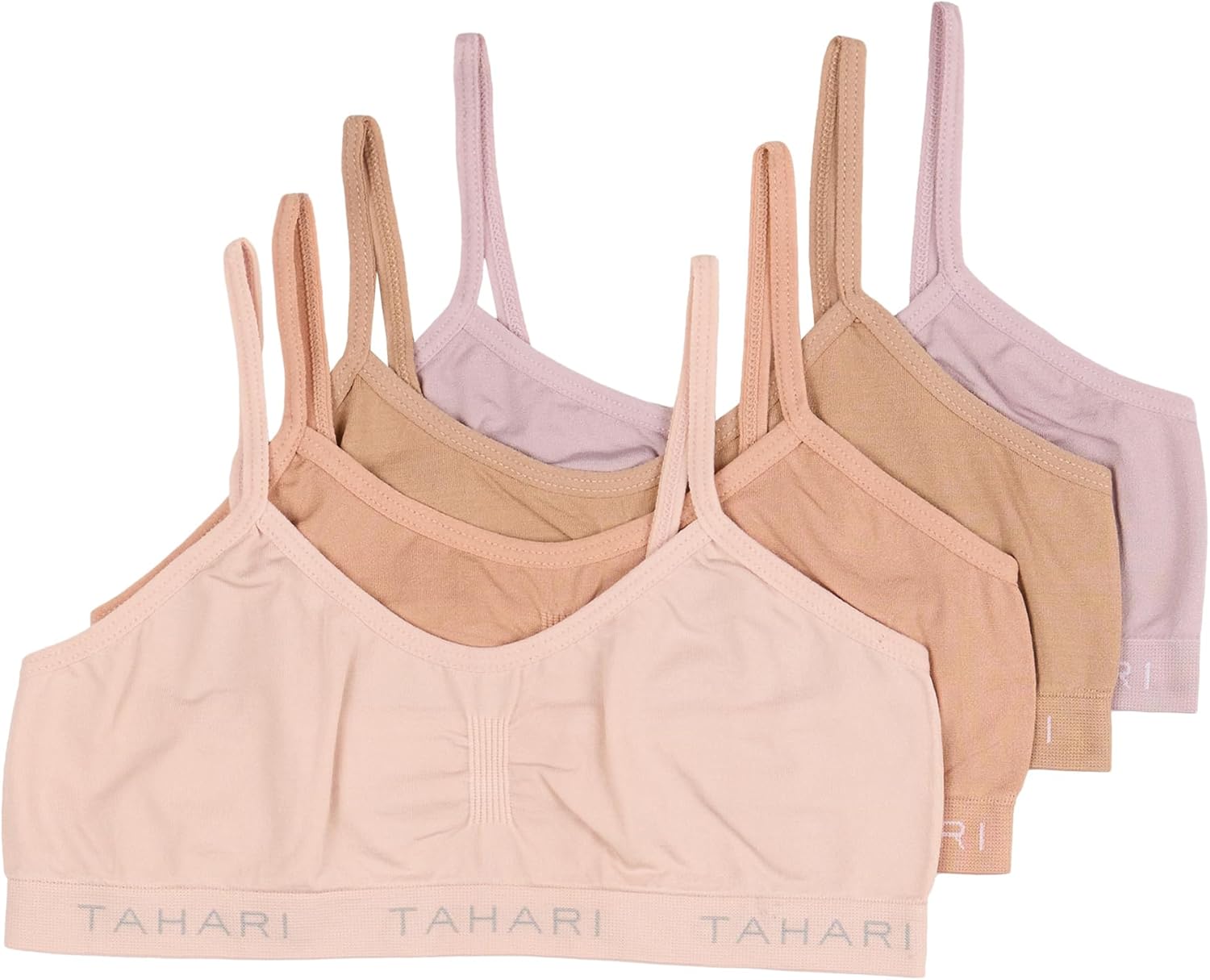 TAHARI Girls' 4-Pack Seamless Bralette Set