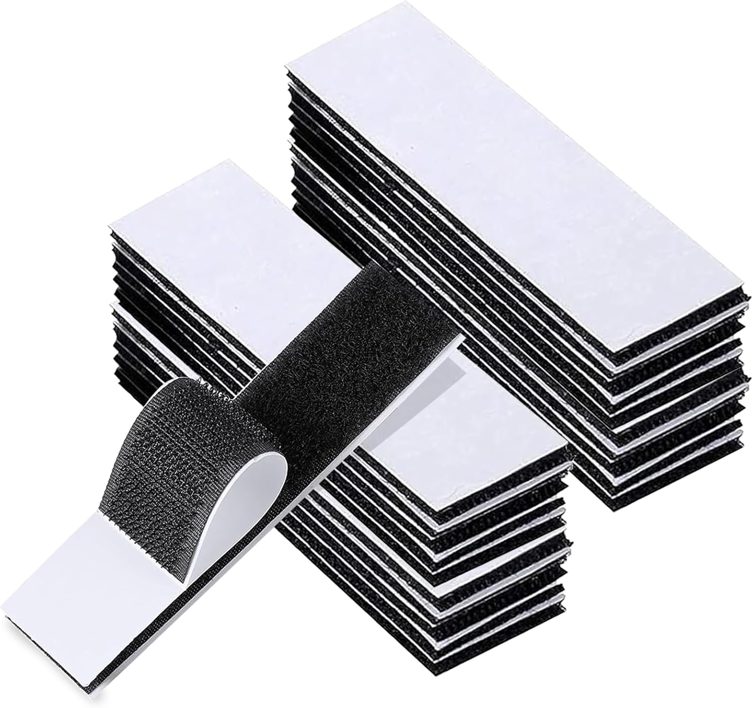 20 Pack 10 PairsHook and Loop Strips Heavy Duty 0.79x3.9 Inch - Self Adhesive Reusable Double Sided Sticky Tape for Walls, Doors, Tables - Strong & Sticky Strips Tape