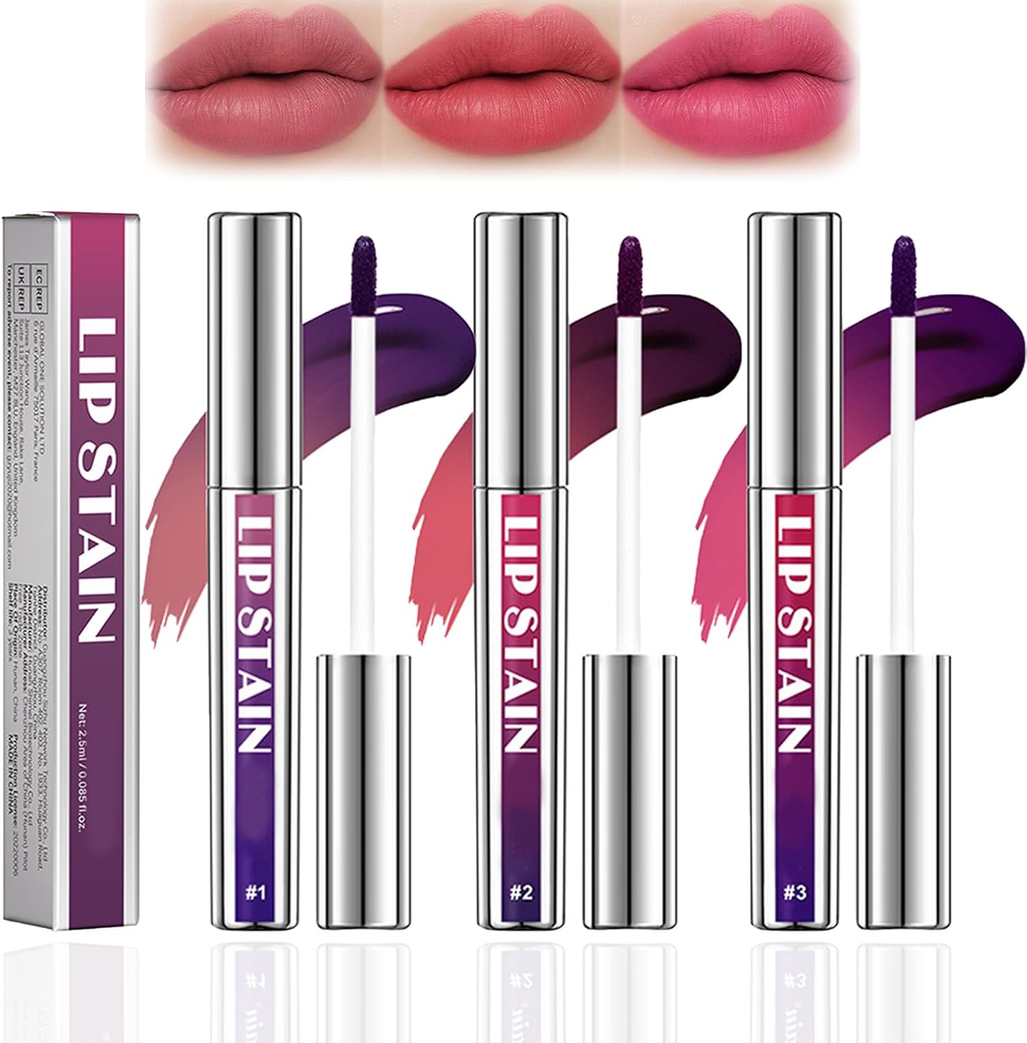 Lip Liner Stain, 3 Colors Peel Off Lip Liner Stain, Natural Long Lasting Peel Off Lip Stain, Waterproof Lip Tint, Highly Pigmented Color With Matte Finish Lip Stain Liner For Women (3PCS)