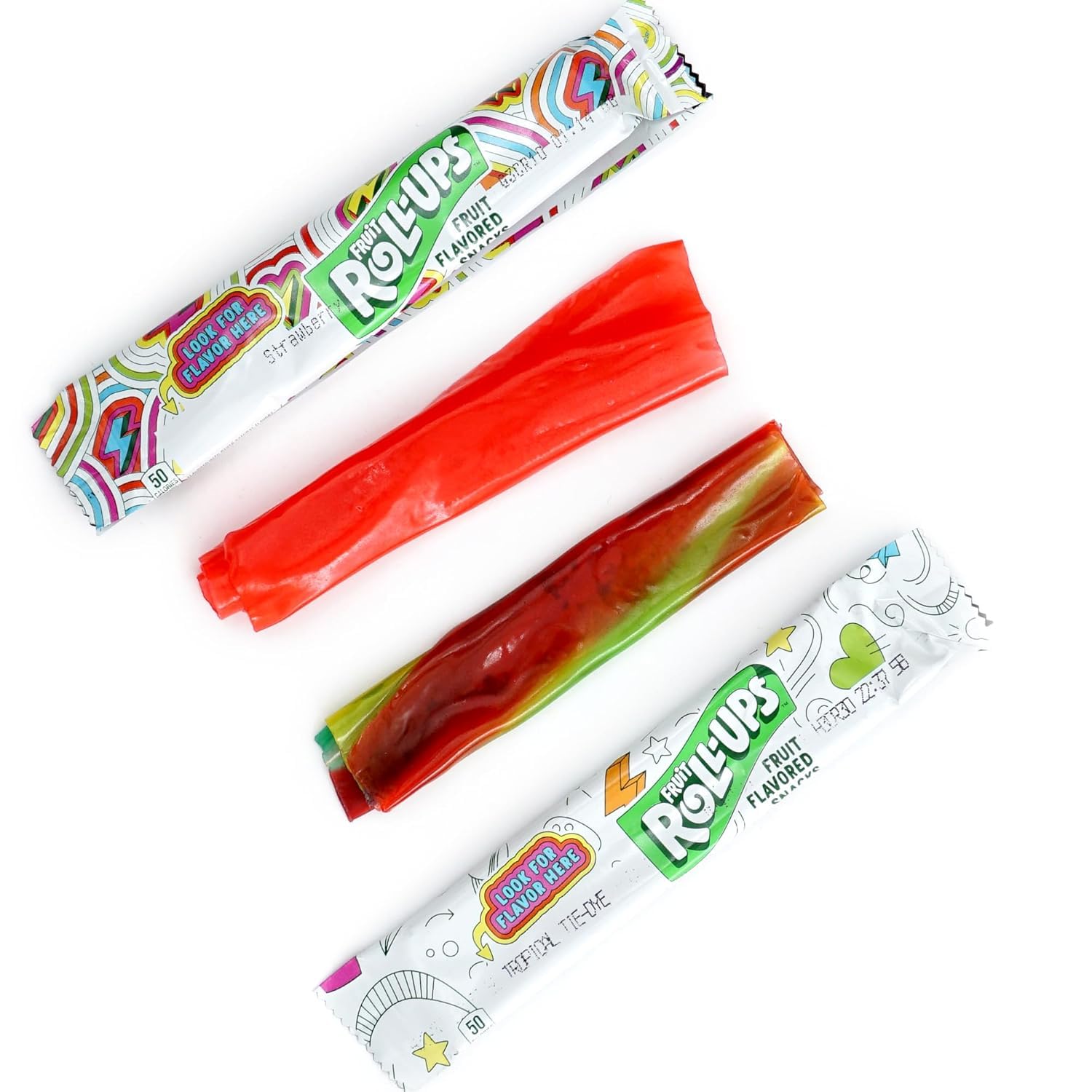 Friuit Roll-Ups Friuit Flavored Snacks Variety Pack - Individually Wrapped, 1 Pound Bag - Approx 30 Units