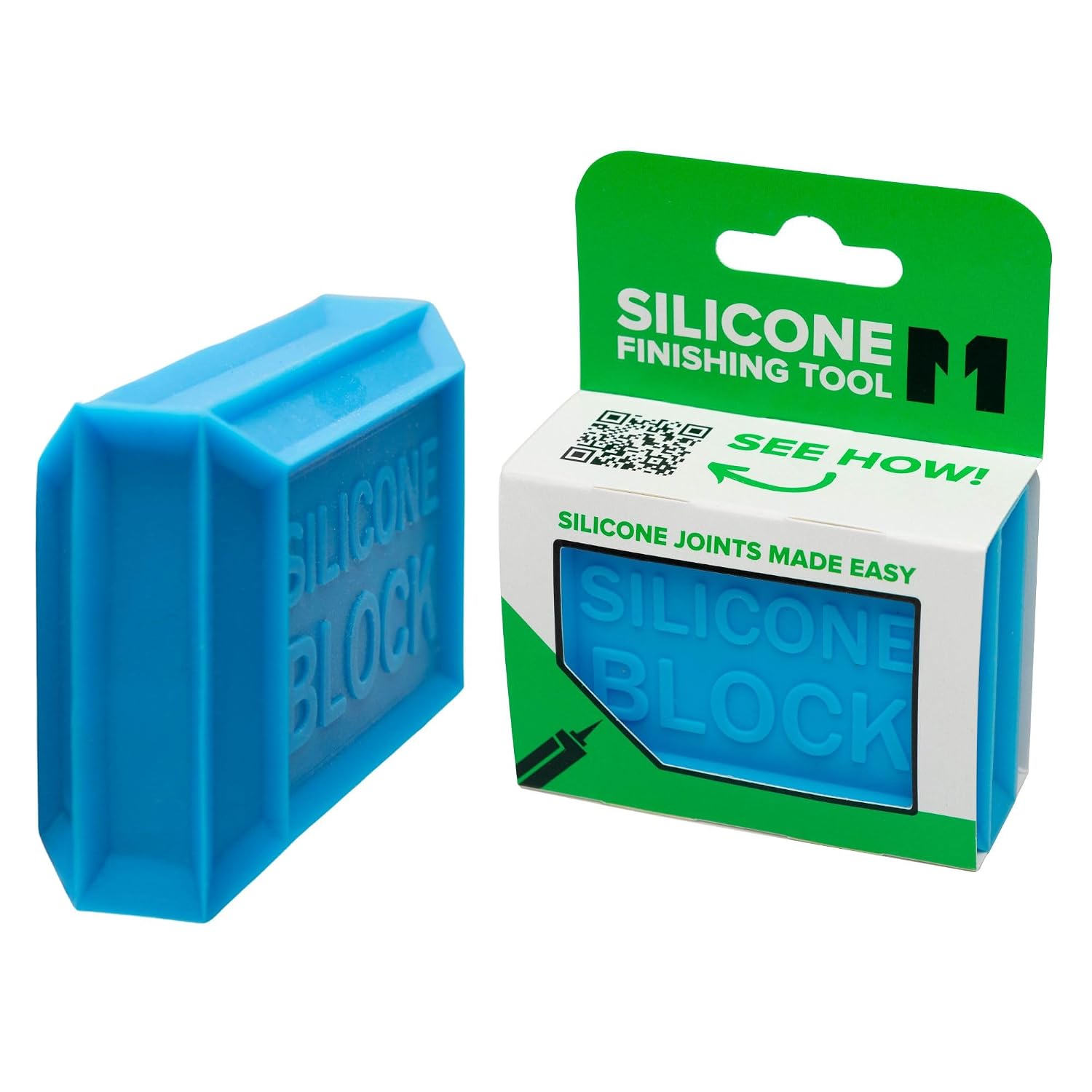 Metex Silicone Block - 5 In 1 Easy Grip Sealant Shaping & Finishing Caulking Tool - Creates A Consistent Width Bead. Sharp Internal Corners With Of 6mm Or 8mm Bead - Packaging May Vary