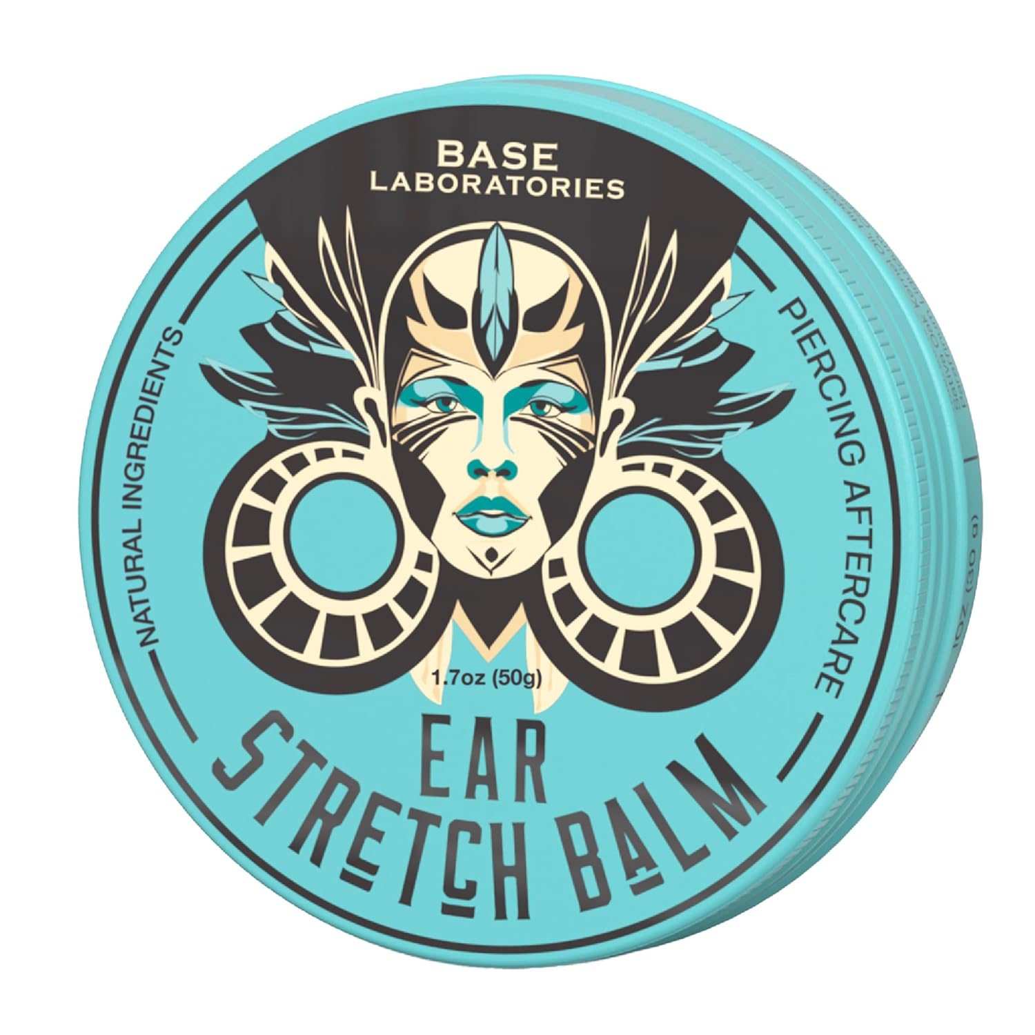 BASE LABORATORIES Ear Stretching Balm For Ear Gauges | Ear Stretching Balm For Earlobe Stretching & Preparation | All Natural Piercing Aftercare With Shea Butter & Eucalyptus Oil | 1.7 oz