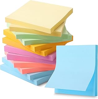 Mr. Pen- Sticky Notes, 3”x3”, 12 Pads, Pastel Colors Sticky Notes, Sticky Note, Self-Stick Note Pads, Sticky Pads Sticky Notes Aesthetic, Colorful Sticky Notes, Sticky Notes Bulk Sticky Notes