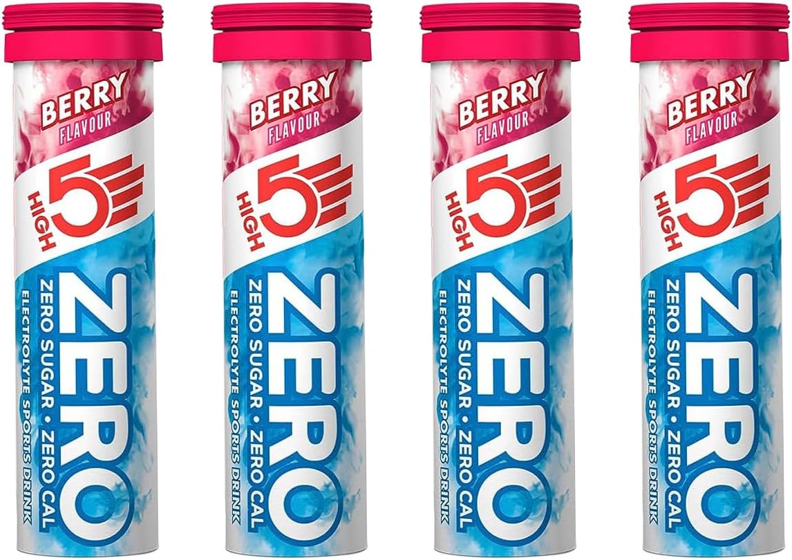 HIGH5 ZERO Hydration Electrolyte Sports Drink Dissolvable Tablets - 10 Tablets Per Tube - 4 x Tubes (40 Tablets Total) (Berry)