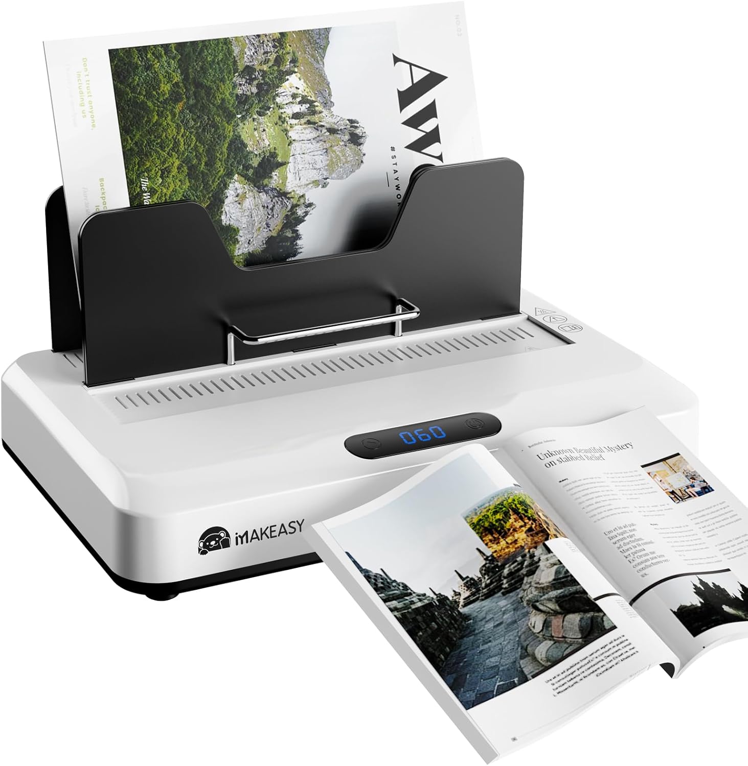 MAKEASY Thermal Binding Machine 500 Sheets Capacity with 10PCS Binding Covers, Digital Touch Panel, Air Cooling, Electric Thermal Binder for A4//A5/Letter Size Documents