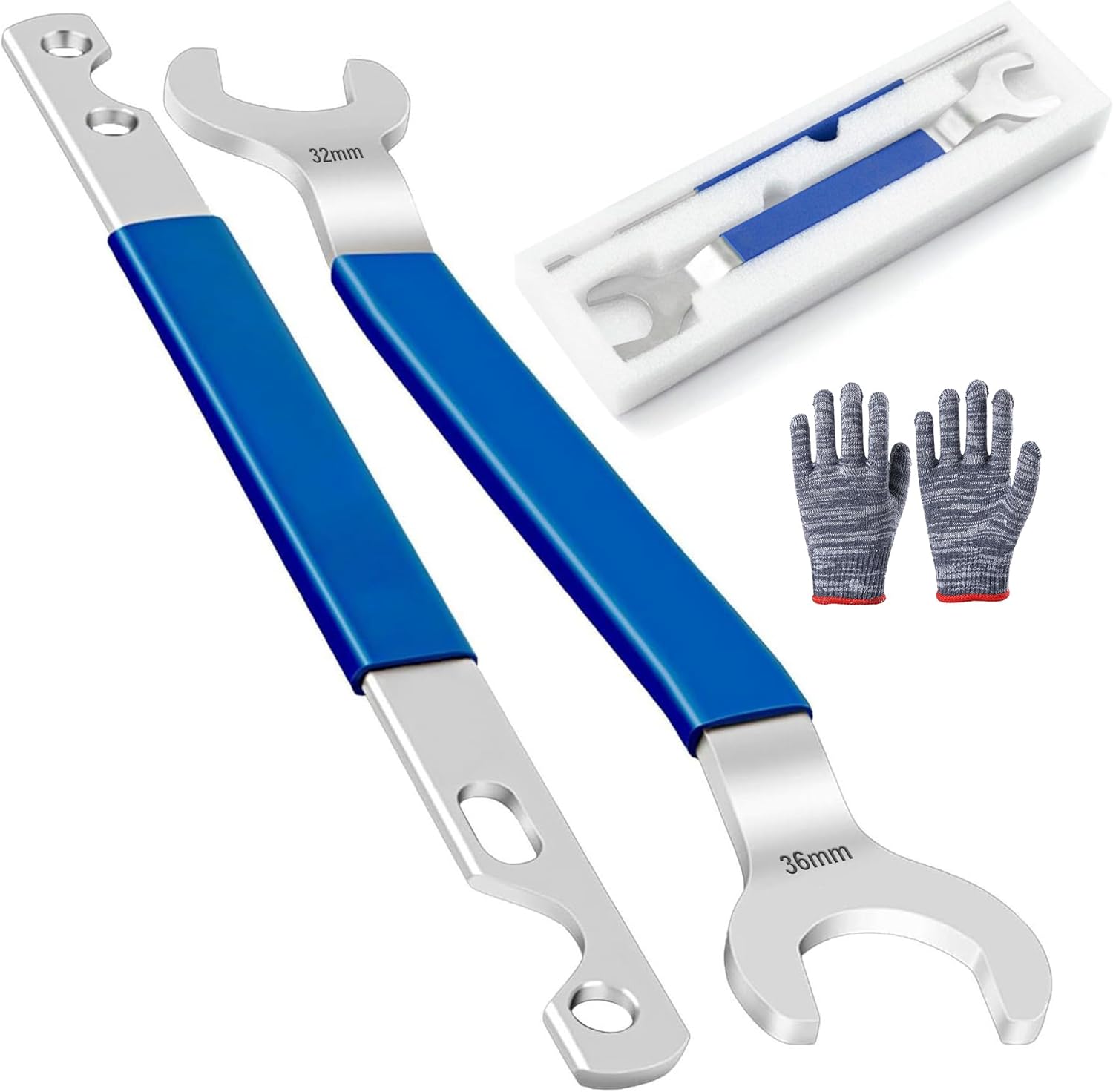 Fan Clutch Wrench Set,32& 36mm Water Pump Pulley Holder Removal Tool,Essential Tool for BMW,Chevrolet,Ford,GM dodge,jeep Fan Clutch Removal Kit,Water Pump Holder