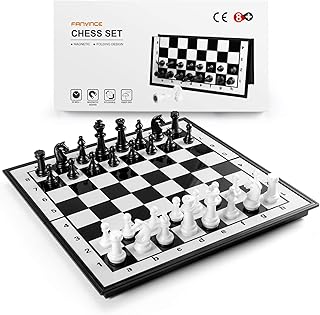 Chess Sets Travel Board Games: Magnetic Folding Chess Board with Instructions Teen Gifts Family Games Educational Toys for Kids and Adults 9.5 Inch
