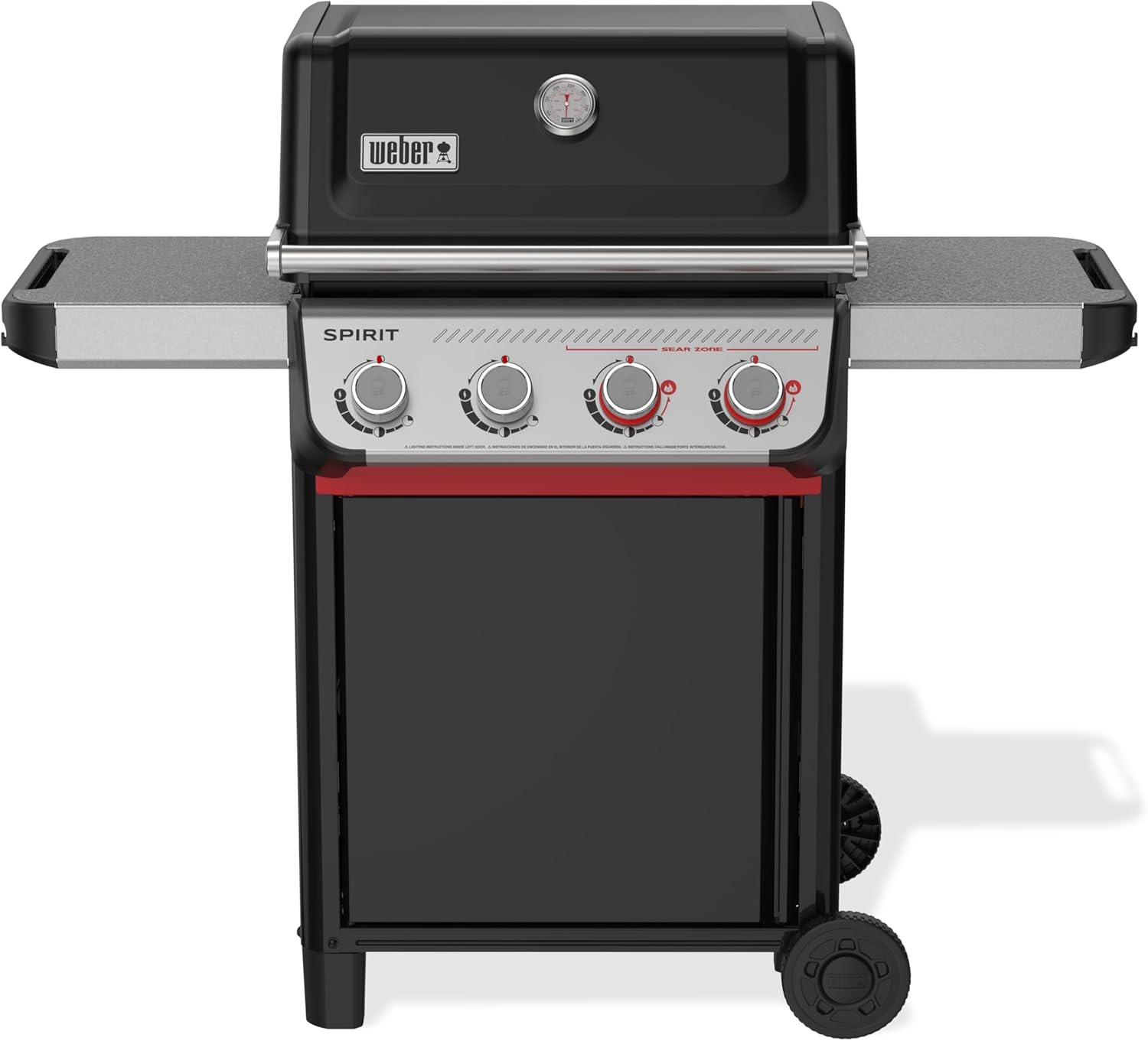 Weber Spirit E-425 Liquid Propane Gas Grill for Outdoor Cooking and BBQ, 4 Burner, Black – Porcelain-Enameled Cast-Iron Grates, 2 Boost Burners &Sear Zone