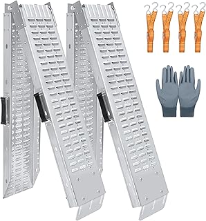 72.5 inches Long and 8.7 inches Wide Heavy Duty Folding Loading Ramp, 1500lb Capacity, Motorcycle; Lawn Mower; Snow Plough; Bikes; ATV; UTV; Golf Carts, Four Safety Ropes, Pack of 2