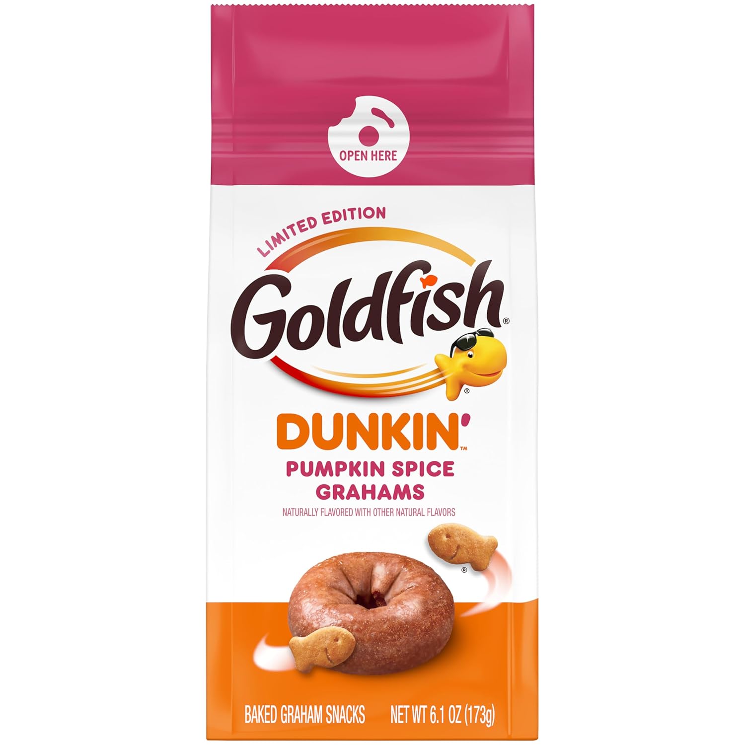 Goldfish Dunkin’ Pumpkin Spice Graham Crackers, 6.1 oz. bag