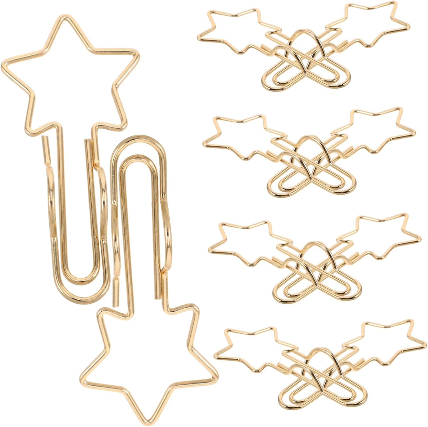 Healvian 10pcs Shaped Pen Clips Holders Cute Office Desk Accessories Star Shaped Pencil Clips for Notebook Planner Holder