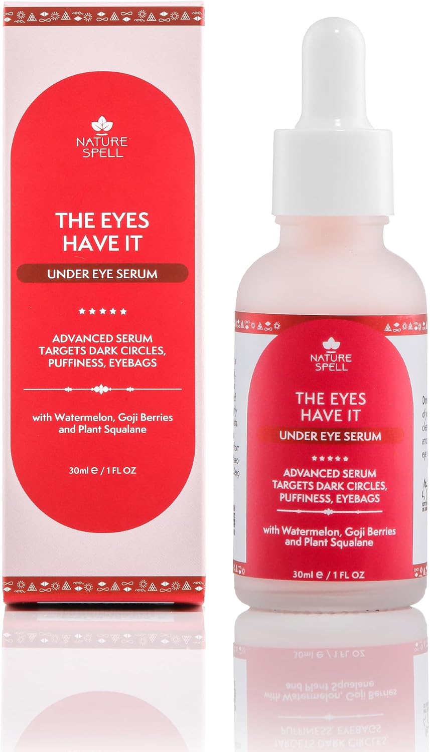 Nature Spell Eye Serum, Targets Dark Circles, Puffiness & Eyebags, Infused with Watermelon & Goji Berries, Vegan, 30ml