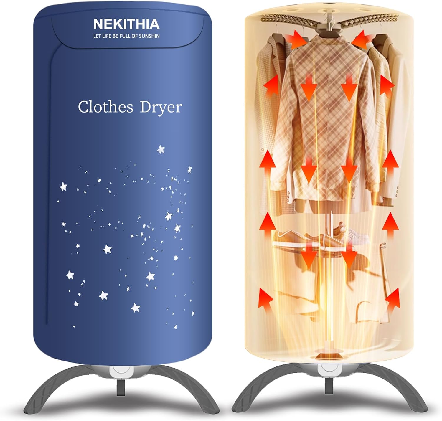 Portable Clothes Dryer Upgraded to Quickly Dry A Large Number of Clothes and Shoes. Travel Mini 900w Dryer Machine, Compact Dryer for Family, Apartment, RV and Travel