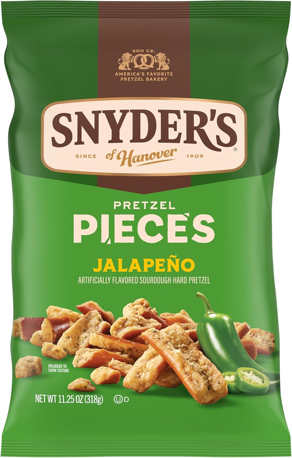 Snyder's of Hanover Pretzel Pieces, Jalapeno, 11.25 Oz