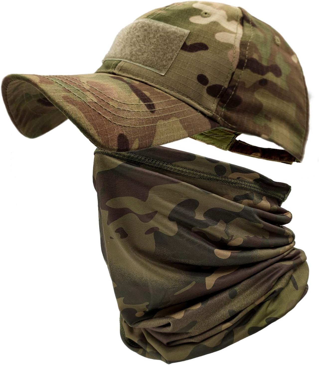 ehsbuy Camo Hats for Men with Cooling Neck Gaiter Baseball Caps Face Scarf Mask Army Tactical Military Hat Neck Tube Snoods for Running Hunting Camping Cycling Fishing Outdoor Sports