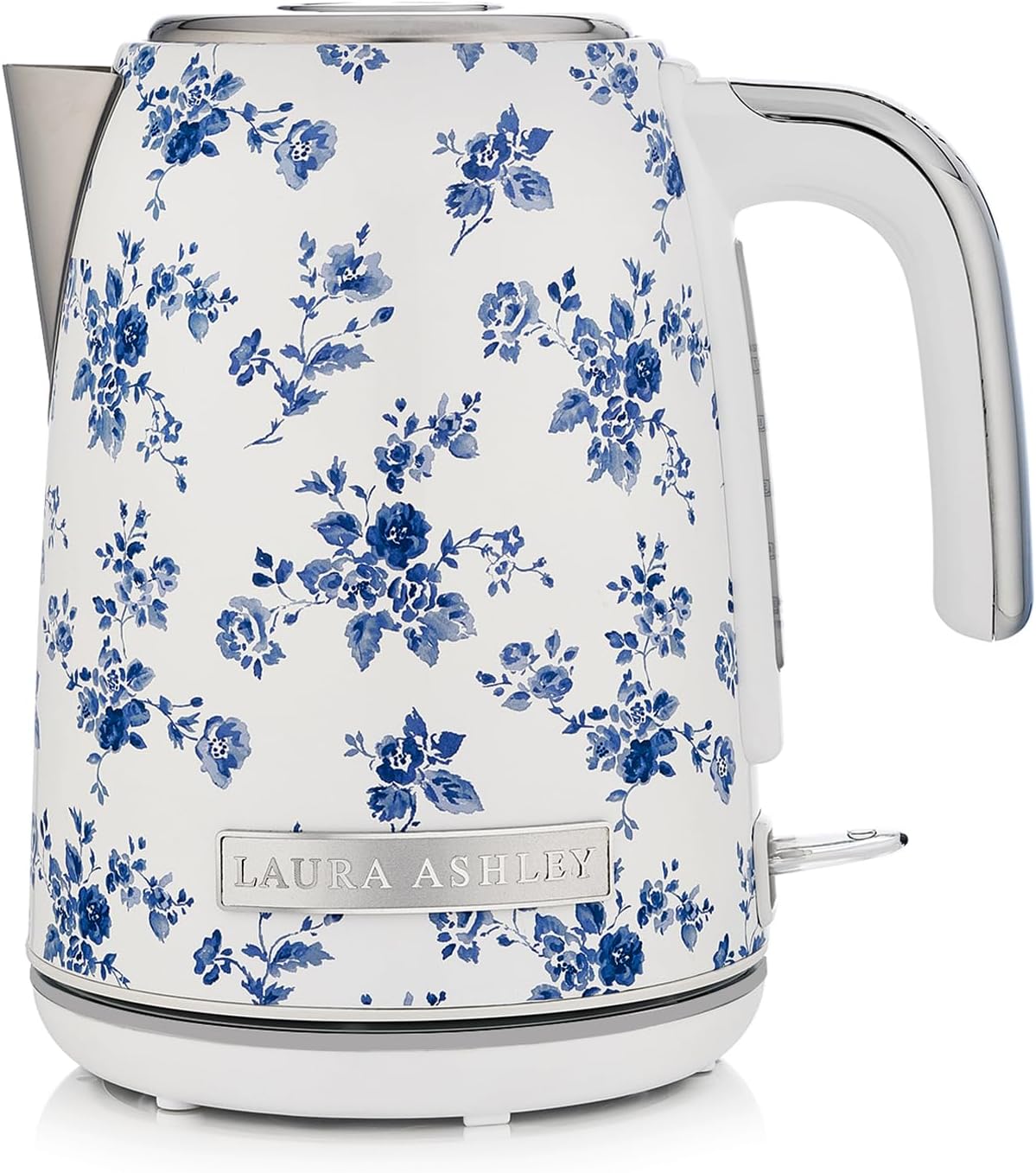 Laura Ashley China Rose 1.7 Litre Stainless Steel Electric Kettle - 3KW Kettles Electric Fast Boil Quiet - Cordless Kettle with 360 Degree Power Base, Overheating & Boil Dry Protection Jug Kettles