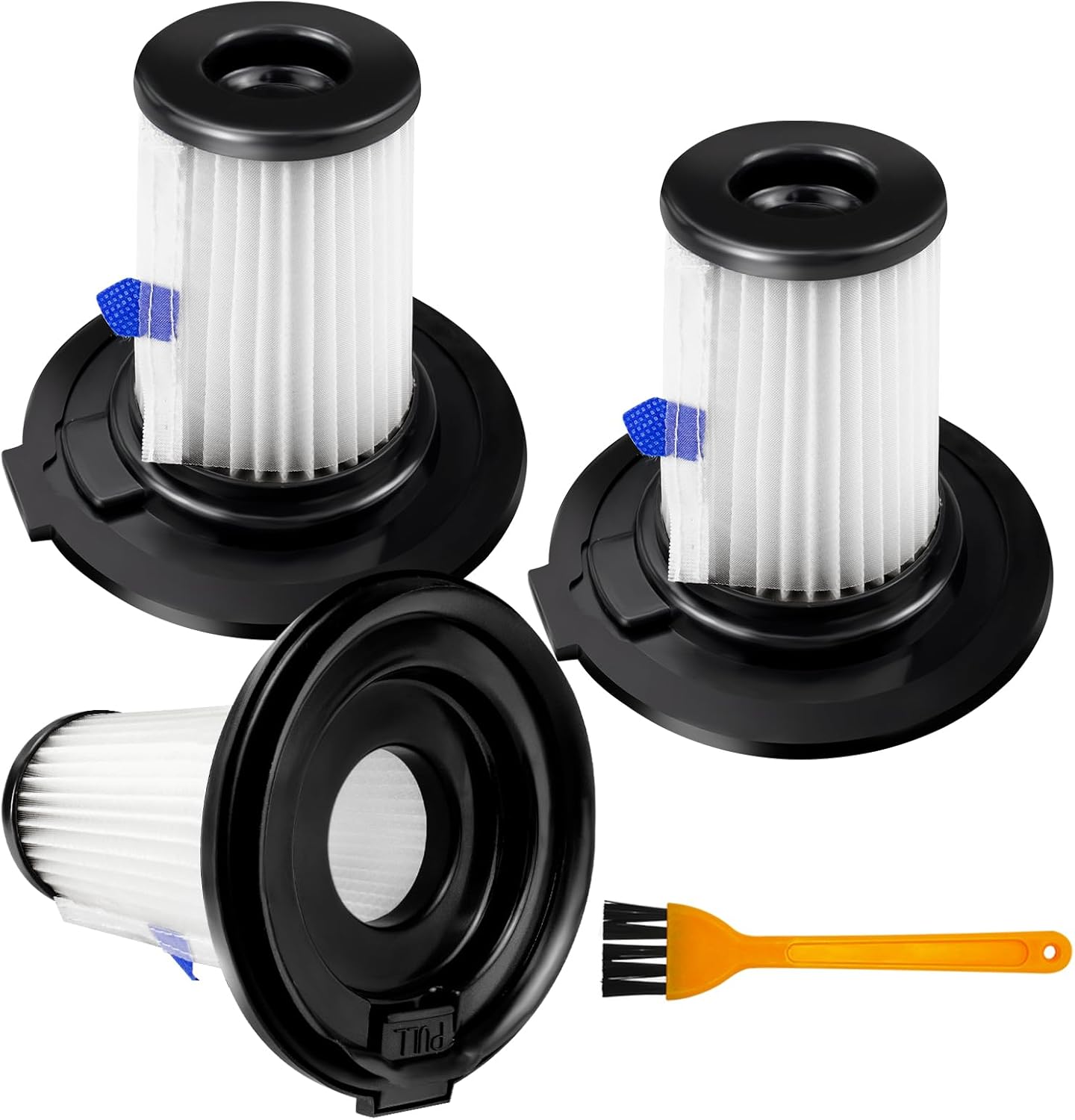 3 Pack Replacement HEPA Filters for Hometek HT103 for Vonhaus 2 in 1 Vac 07/200 07/796 Vacuum Cleaner Filters with Cleaning Brush
