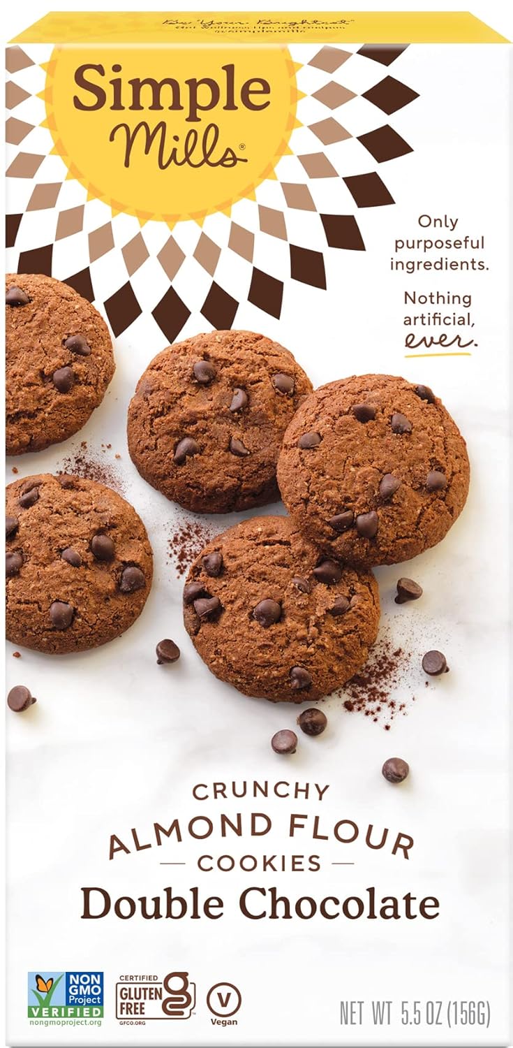 Simple Mills Naturally Gluten Free Crunchy Cookies, Double Chocolate, 5.5 oz
