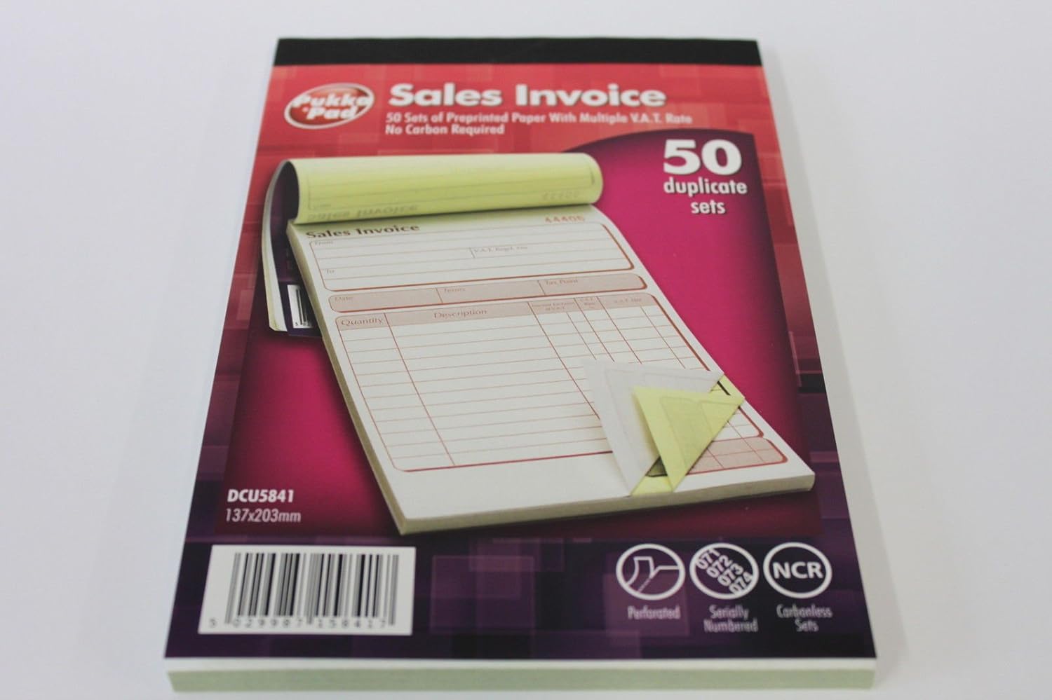 Pukka Pad, NCR Duplicate Sales Invoice Book 137 x 203mm Single