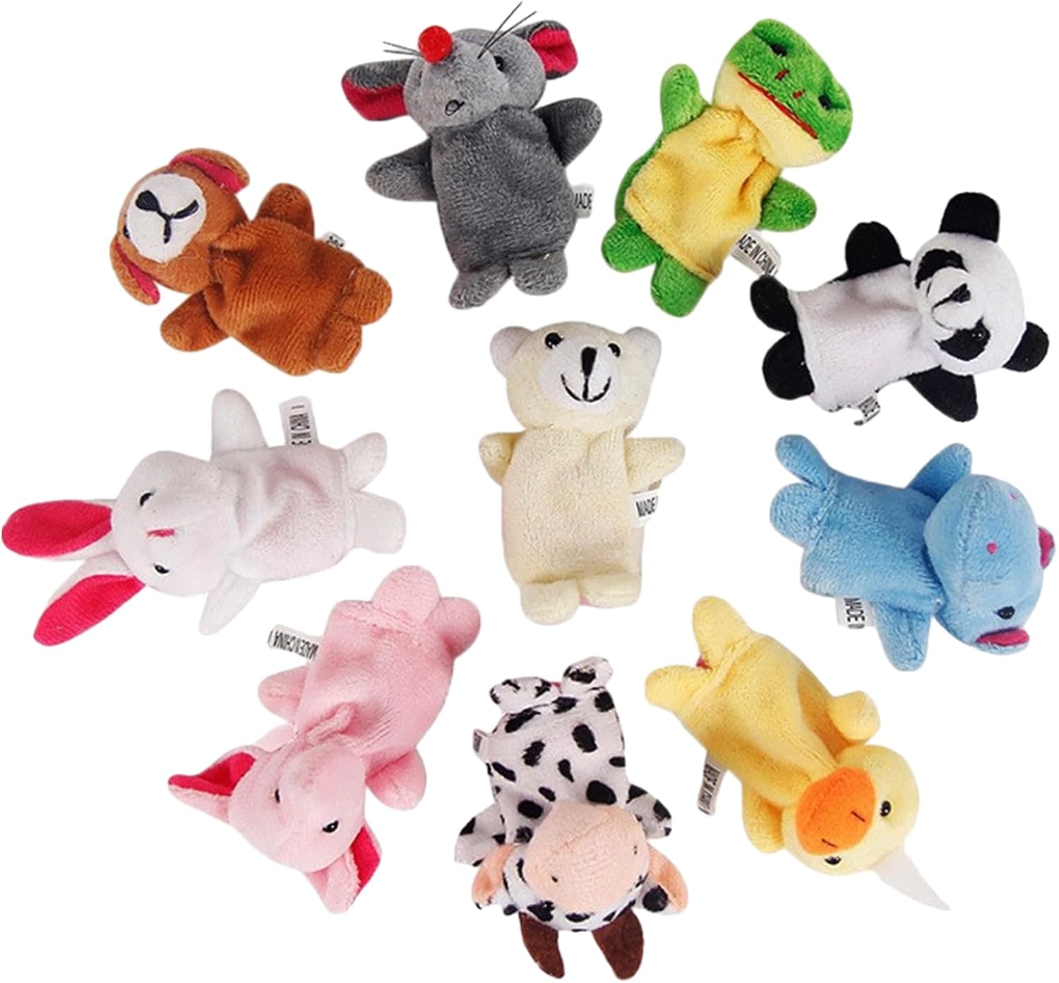 Gruvox 10 Pcs Animal Finger Puppets for Toddlers - Mini Hands Novelty Gifts, Christmas Doll Props, Hand Puppets Party Favors for Shows
