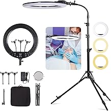19 inch LED Ring Light Kit for Studio Portrait Photography, YouTube Video Recording, Live Streaming, Eyebrow Tattooing, Eyelash Beauty, Beauty Makeup and Lighting