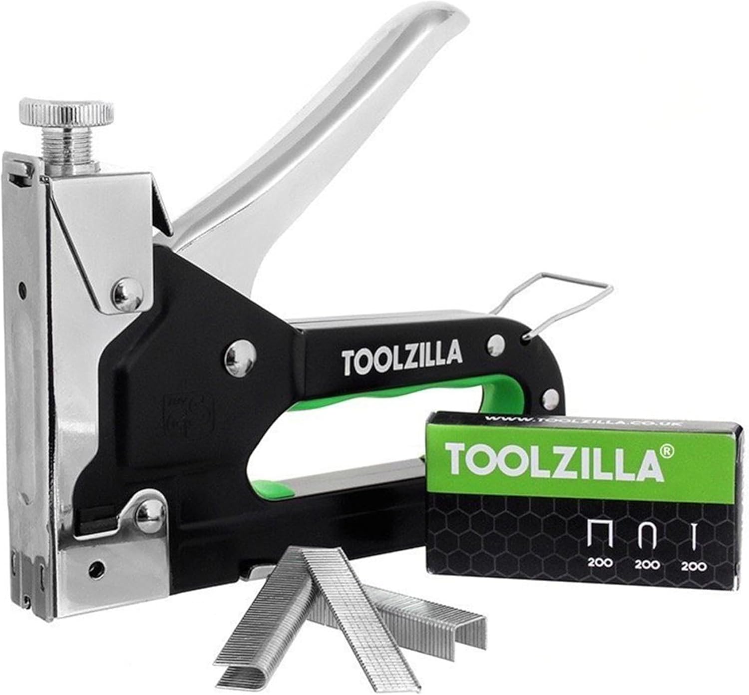 TOOLZILLA 3-in-1 Heavy Duty Staple Gun and 600 Staples Selection Pack - Professional Set with Multiple Usage as Staple Gun for Wood, Craft, DIY, Teachers, Upholstery Work