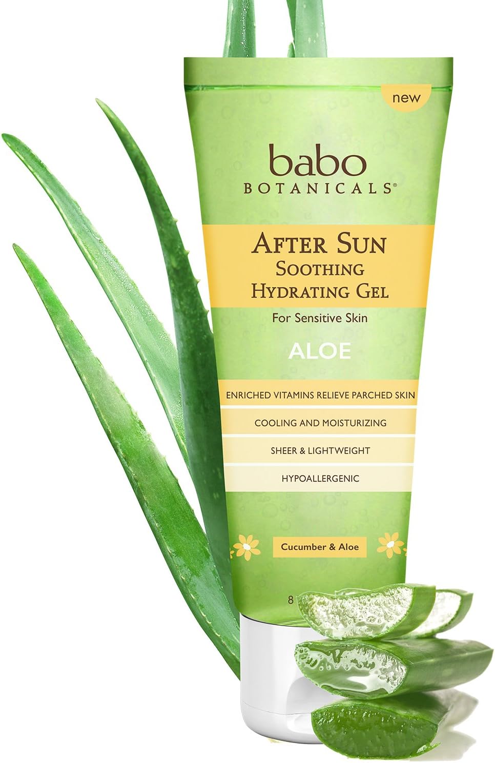 Babo Botanicals - After Sun Soothing Hydrating Gel for Sensitive Skin Cucumber & Aloe - 8 fl. oz.