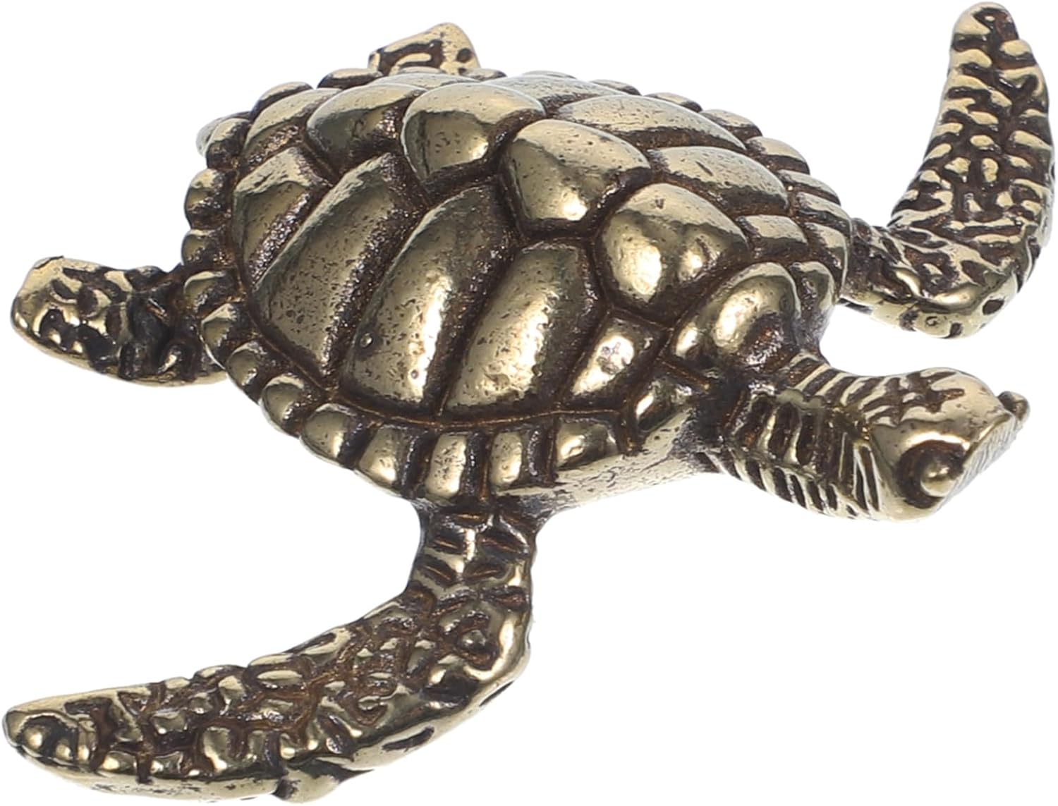 Brass Turtle Statue Feng Shui Statue Wealth Good Luck Sculpture Home Office Tabletop Decorative Housewarming Collectible