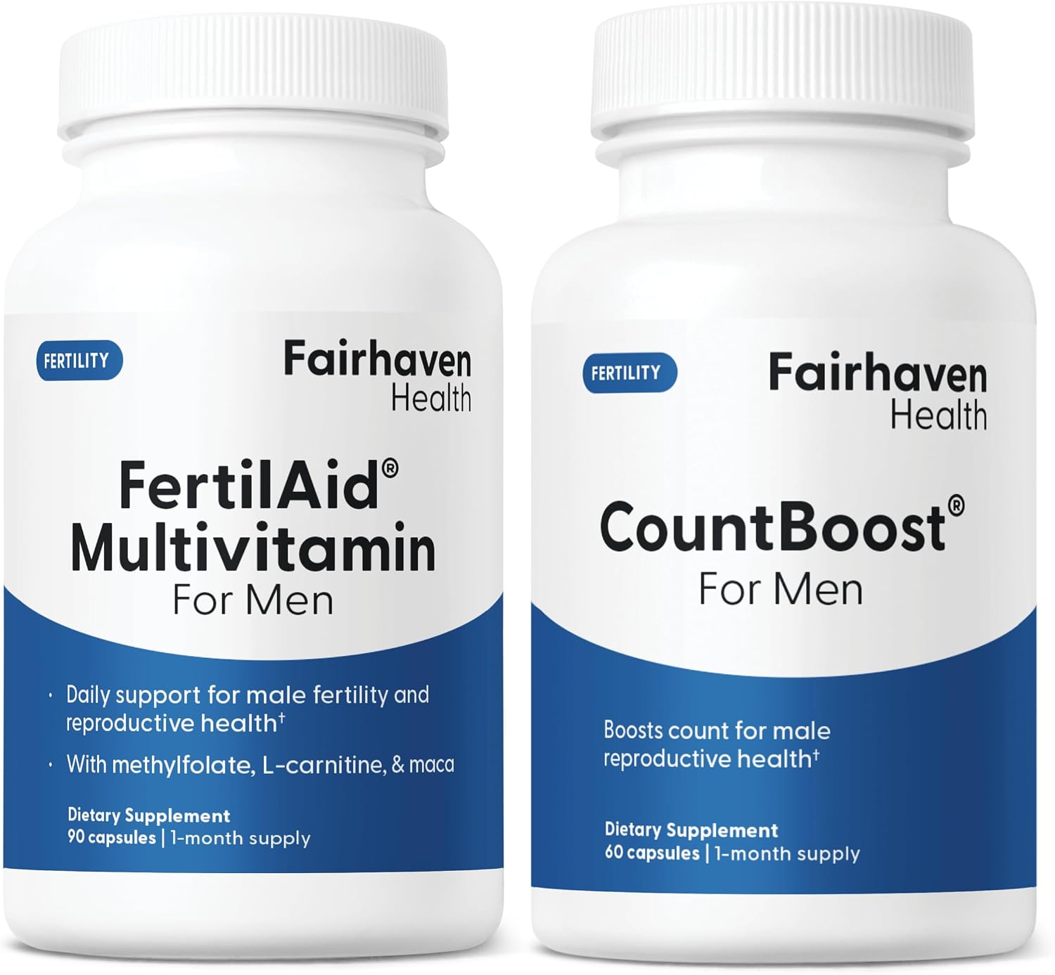 Fairhaven Health FertilAid Multivitamin, 90 Caps & CountBoost, 60 Caps