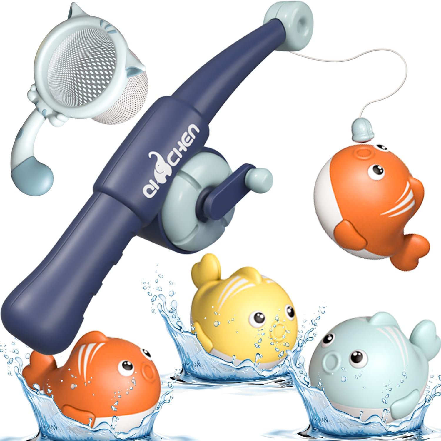 ZDNT Bathtime Toys: Magnetic Fishing Game Set with 3 Floating Bath Toys for 1-3+ Year Olds