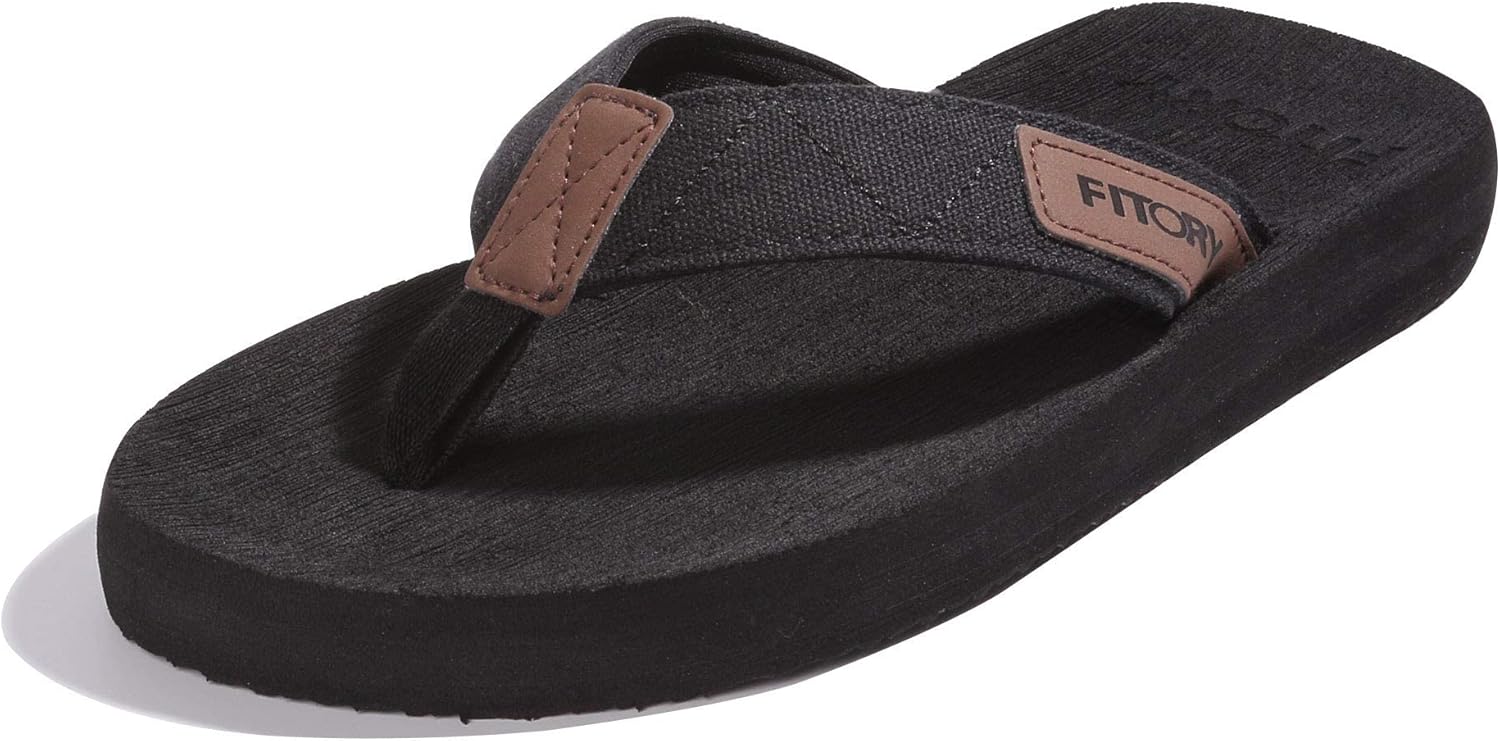 FITORY Men's Flip-Flops Thongs Comfort Slippers for Beach/Pool