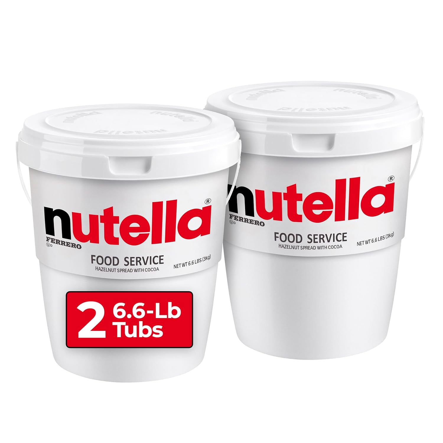 Nutella Hazelnut Spread Food Service Tub, Baking Supplies, Great For Restaurants And Bakeries, Two Bulk Tubs, 13.2 Lb Total