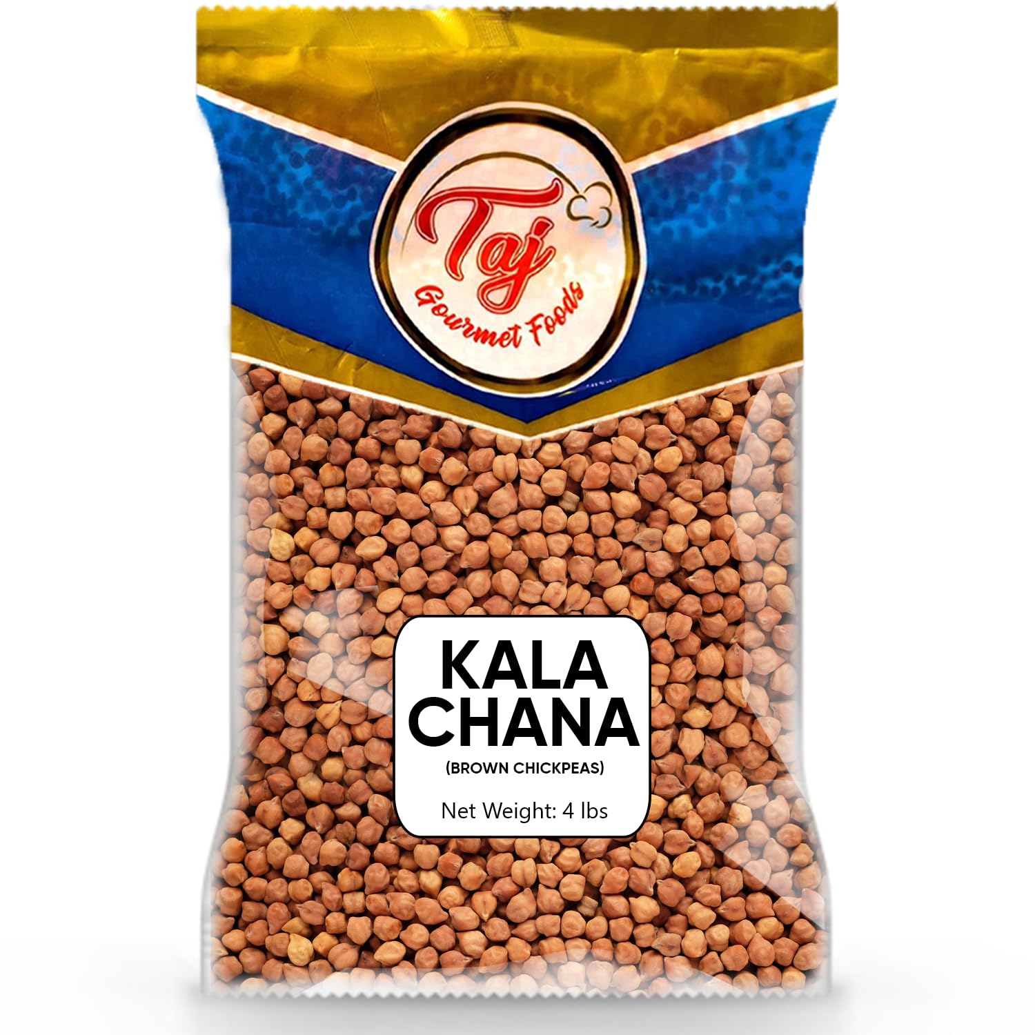 TAJ Premium Indian Kala Chana, Desi Chickpeas (4-Pounds)