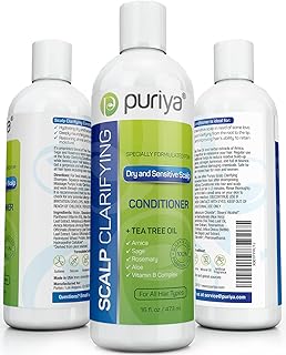 Puriya Sulfate Free Hair Conditioner with Tea Tree Oil, Moisturizing Treatment for Dry, Itchy, Flaky Scalp and Damaged Hair, For Men and Women, 16 Ounce