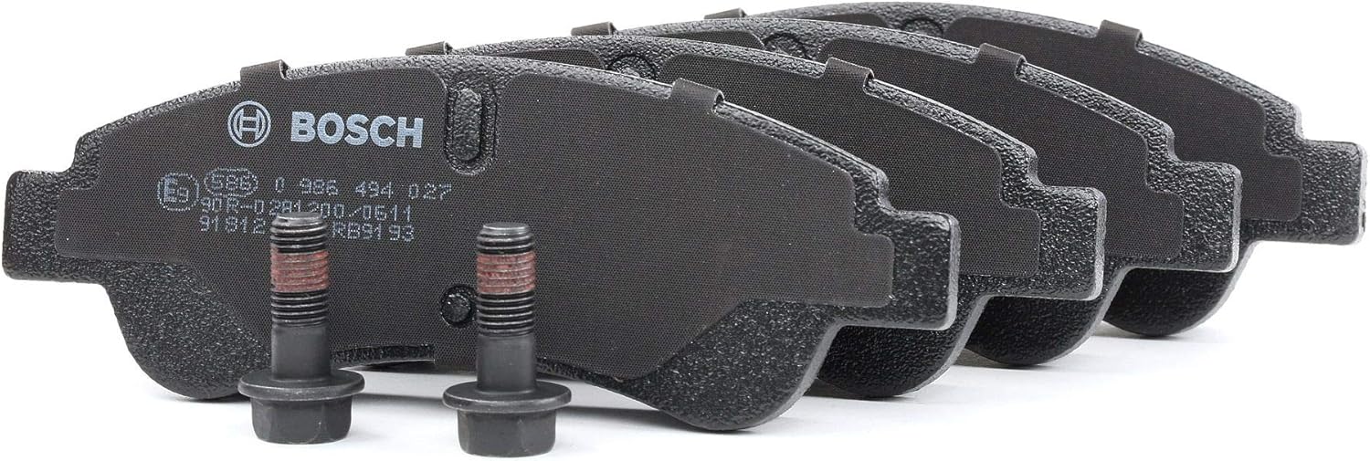 Bosch BP318 - Brake Pads Car Front Axle - Bosch Quality - Reduced Noise and Dust - ECE-R90 Certified - Copper-Free - 1 Set of 4 Pads - With Accessories