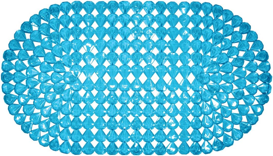Ginsey AquaTouch Jewel Vinyl Bath Mat, Blue 15' x 27'