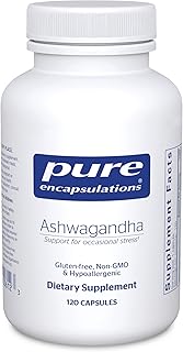 Pure Encapsulations Ashwagandha - 500 mg Ashwagandha Extract - Metabolism & Stress Support - Immune Support - GMO Free & Vegan - 120 Capsules