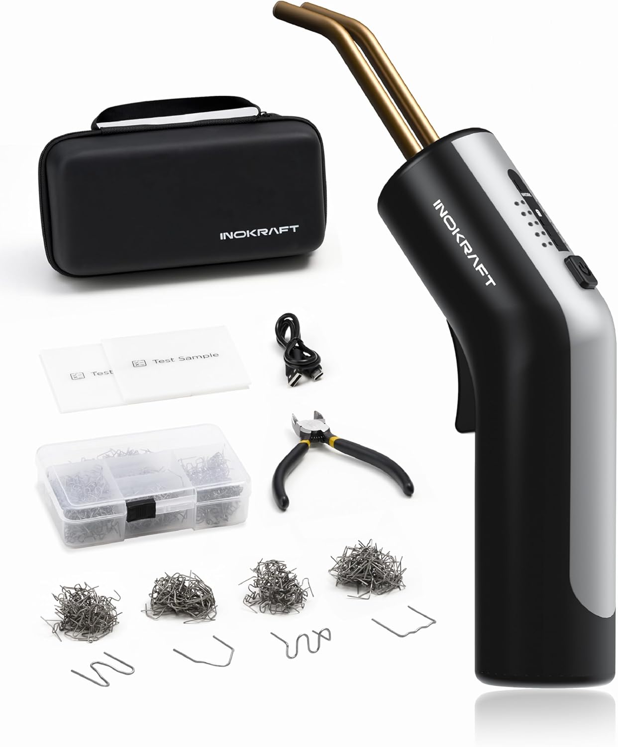 InoKraft Plastic Welder,Cordless Plastic Welding Kit with 500 Staples,Plastic Welder Kit with Portable Storage Bag for Bumper Repair, DIY Projects and other Plastic Repairs