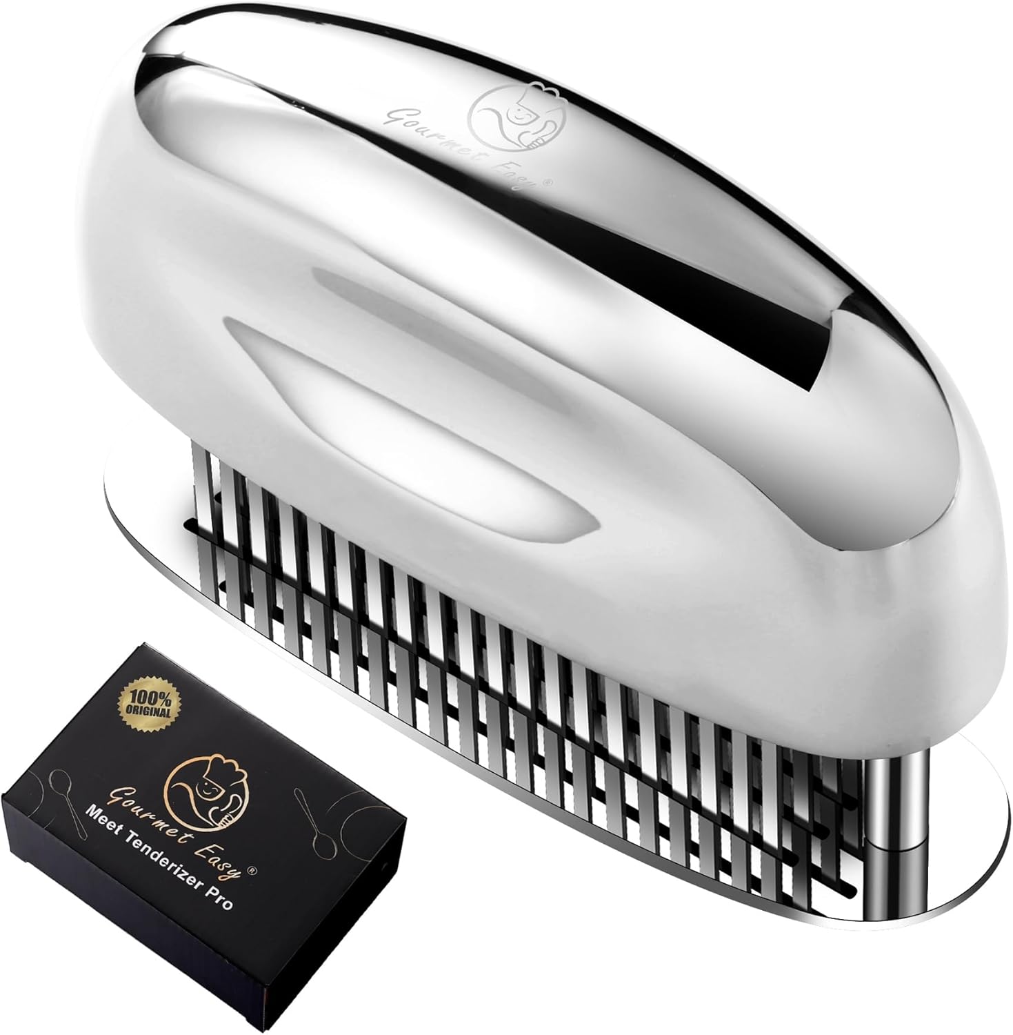 Meat Tenderizer Tool, Easy to Clean, One Piece Design - No Disassembly Needed, Ultra Sharp Needle Blades 100% Stainless Steel, Heavy-Duty Kitchen Gadgets, Meat Needle, Cooking Gadget for Tenderizing