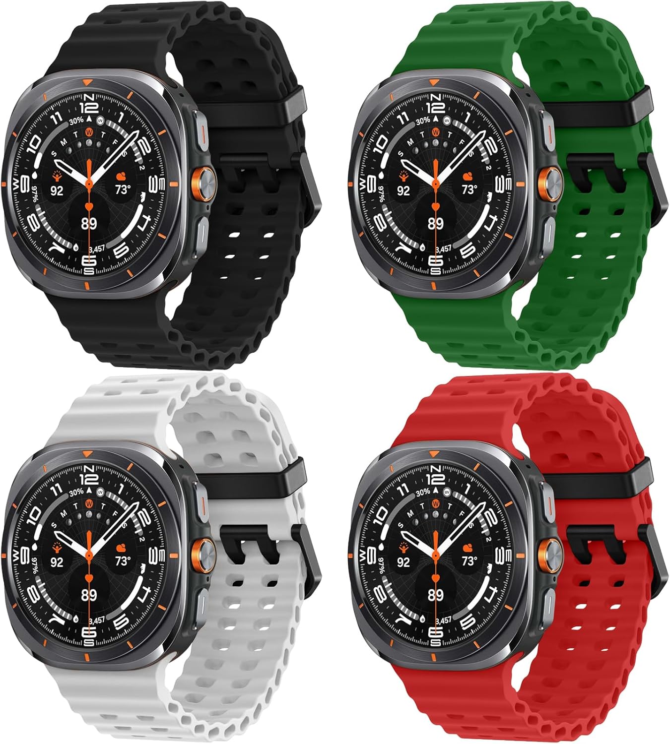 Elaikement Compatible with Samsung Galaxy Watch 7 Ultra 47mm Band, Soft Sport Silicone Breathable Strap Watch Bands Men Women for Samsung Galaxy Watch Ultra 47mm (2024)