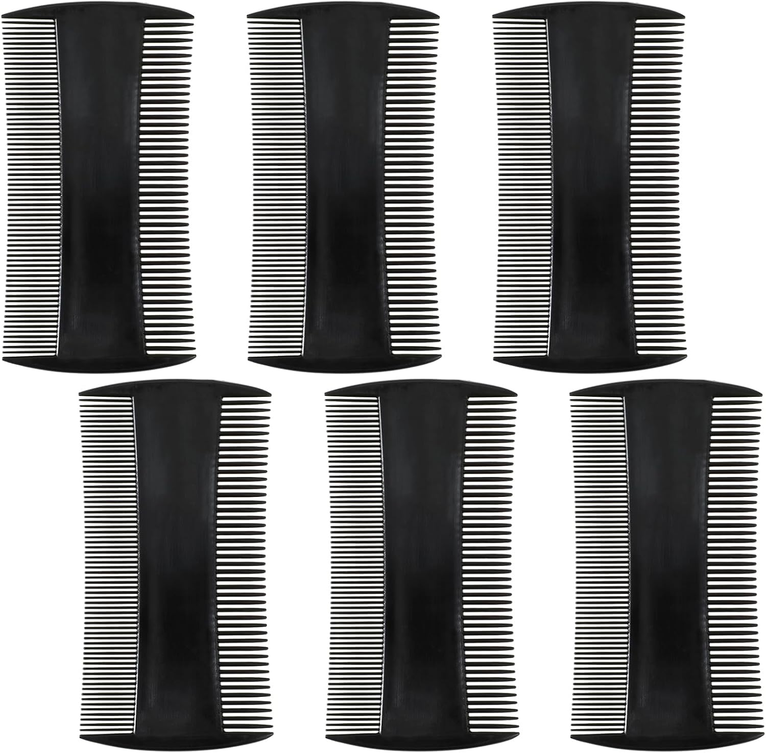 6 Pack Beard Comb for Men, Mustache Comb Double-Sided Pocket Combs Black Lice Combs for Hair, Beards & Mustaches