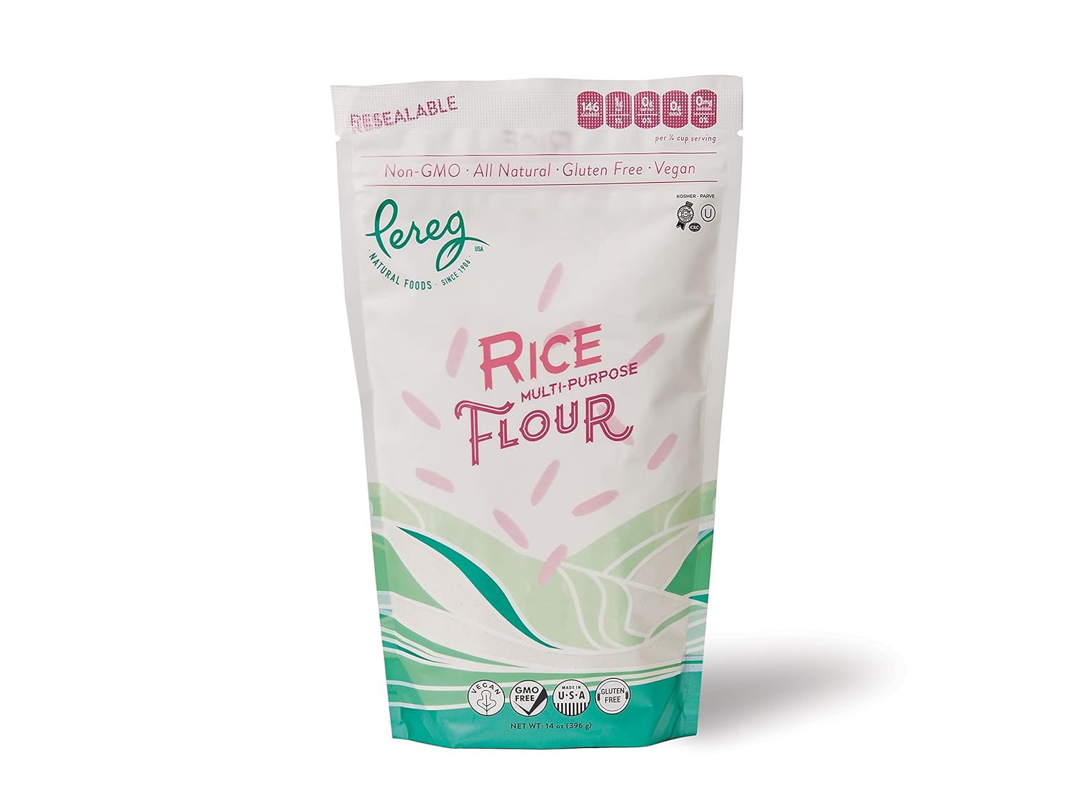Premium Quality White Rice Flour (14 Oz) | Made From Ground White Rice for Gluten-Free Baking | Gluten-Free, Vegan, Non-GMO & Kosher