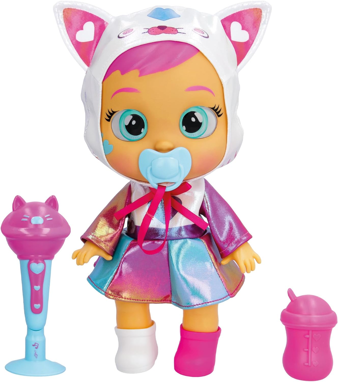 Cry Babies Stars Singing Daisy - 12'' Singing Baby Doll | Plays 15+ Realistic Baby Sounds, Multicolor